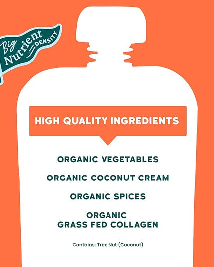 Serenity Kids 6+ Months Pumpkin Smoothie Baby Food Pouches - USDA Organic Pumpkin Spice Smoothie with Grass-Fed Collagen - No Added Sweeteners in Toddler Food - 3.5 Oz, 6 Pack