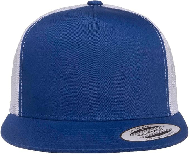 Yupoong 5-Panel YP Classic Trucker Cap | High Profile Flat Visor Snapback | OSFM | Bulk Packs Available