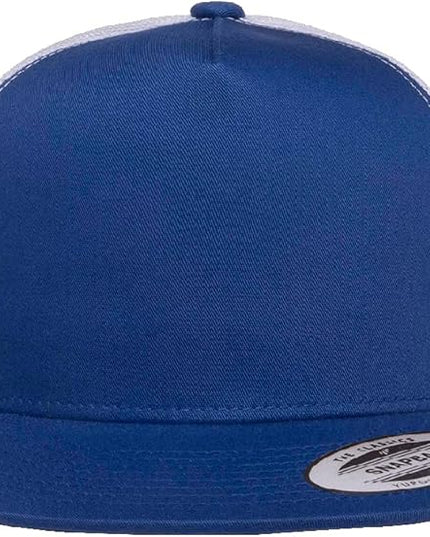 Yupoong 5-Panel YP Classic Trucker Cap | High Profile Flat Visor Snapback | OSFM | Bulk Packs Available