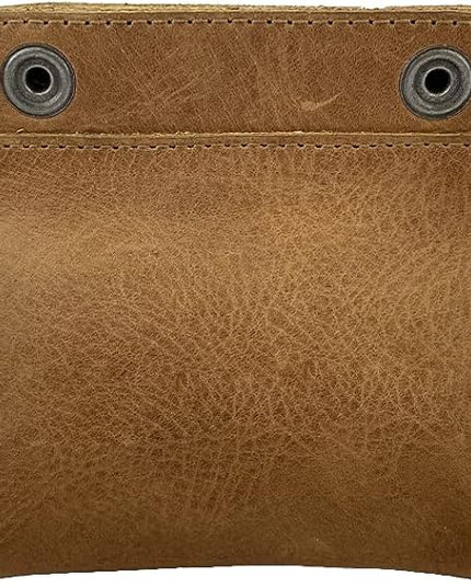 Hide & Drink, Leather Double Snap Pouch, Coin Purse, Cash & Card Holder, Cable Organizer, Makeup, Handmade Includes 101 Year Warranty (Single Malt Mahogany)