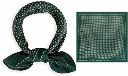 ANDANTINO 100% Real Mulberry Silk Scarf -21'' x 21''- Lightweight Neckerchief –Women Men Small Square Digital Printed Scarves