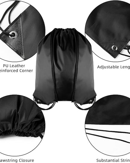 GoodtoU Drawstring Backpack Bulk, 40 Pcs Draw String Bags Cinch Bag Drawstring Gym Bag Sackpack bags for Women Men, Black