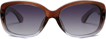 SOJOS Vintage Square Sunglasses for Women Polarized UV Protection Havana Frame SJ2111