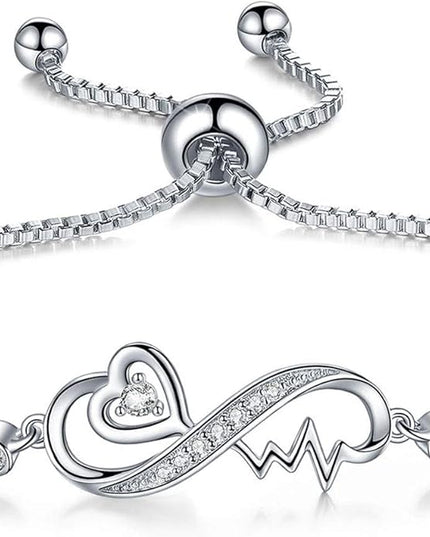 Desimtion Gifts for Women Mom, Infinity Love Bracelets for Women, Valentines Day Birthday Jewelry Gifts for Her Girls Girlfriend Mom Wife from Daughter Son