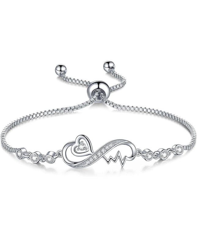 Desimtion Gifts for Women Mom, Infinity Love Bracelets for Women, Valentines Day Birthday Jewelry Gifts for Her Girls Girlfriend Mom Wife from Daughter Son