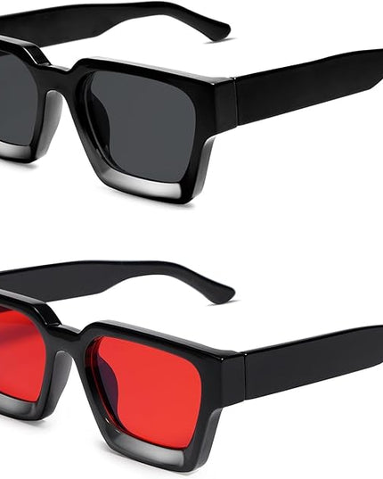 VANLINKER Thick Square Sunglasses for Men Women Retro Chunky Rectangle Shades UV400 Protection VL9731