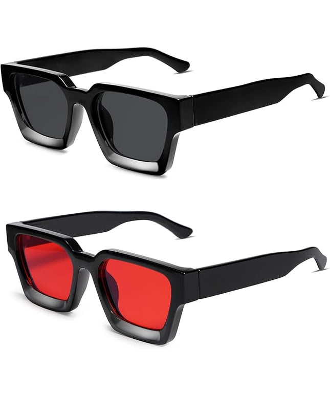 VANLINKER Thick Square Sunglasses for Men Women Retro Chunky Rectangle Shades UV400 Protection VL9731