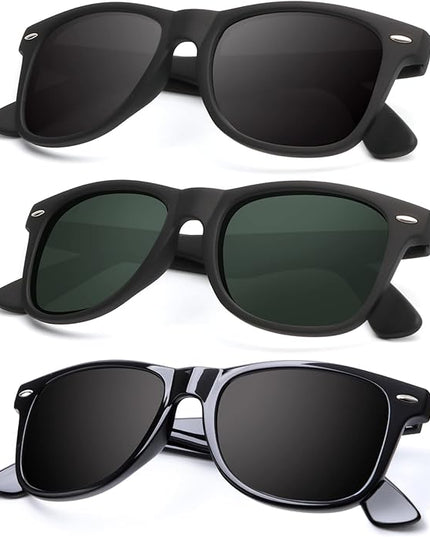 KALIYADI Polarized Sunglasses for Men and Women Matte Finish Sun glasses Color Mirror Lens UV Blocking (3 Pack)
