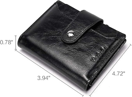 BOSTANTEN Women Leather Wallet RFID Blocking Small Bifold Zipper Pocket Wallet Card Case Purse with ID Window
