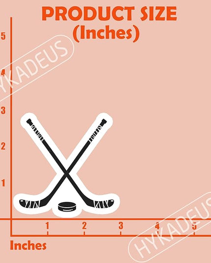 (3Pcs) Hockey Sticker Decals Waterproof Vinyl Decal for Scrapbook Laptop Phone Tumbler Water Bottle, Hockey Gifts for Boys Girls Team Men Women, Size 3 x 2.9 Inch