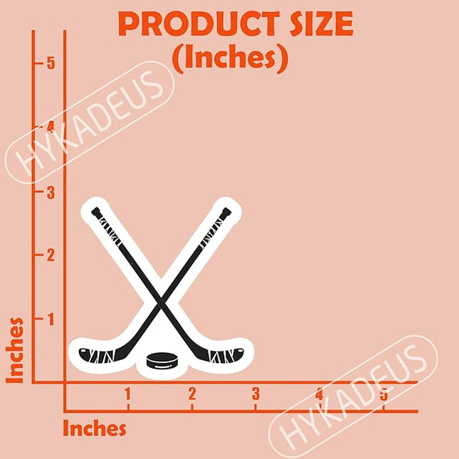 (3Pcs) Hockey Sticker Decals Waterproof Vinyl Decal for Scrapbook Laptop Phone Tumbler Water Bottle, Hockey Gifts for Boys Girls Team Men Women, Size 3 x 2.9 Inch