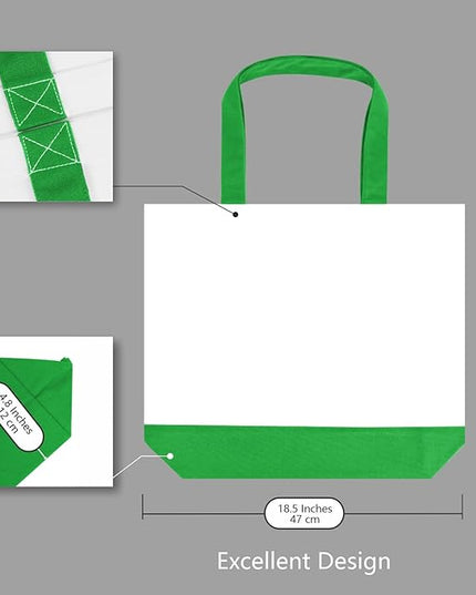 TOPDesign 1-Pack Super Strong Large 12oz Cotton Canvas Tote Bag, Reusable Grocery Shopping Cloth Bag, Fashionable Two-Tone Tote for Crafts, DIY Your Creative Designs