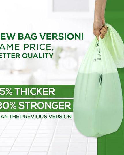 ANECO 100% Compostable Food Waste Bags 13 Gallon, 35 Count, Extra Thick Kitchen Compost Bags, Large Compostable Bags for Tall Kitchen Bin (Pack of 1)