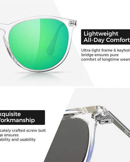 SUNGAIT Premium Vintage Round Sunglasses for Women Men Classic Retro Trendy Style