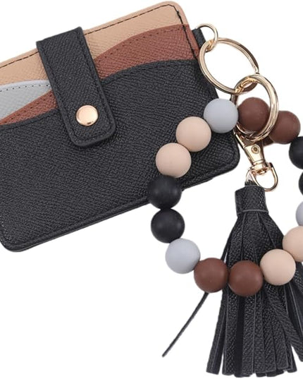 Wristlet Keychain for Women Silicone Key Ring Bracelet Wristlet Wallet Bracelet Keychain Card Holder Keyring