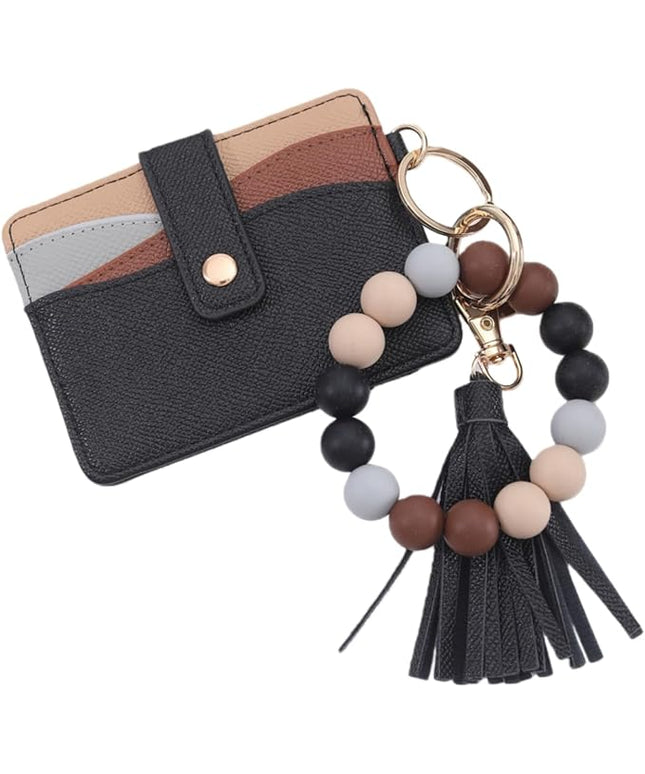 Wristlet Keychain for Women Silicone Key Ring Bracelet Wristlet Wallet Bracelet Keychain Card Holder Keyring