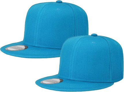 Classic Snapback Hat Cap Hip Hop Style Flat Bill Blank Solid Color Adjustable Size