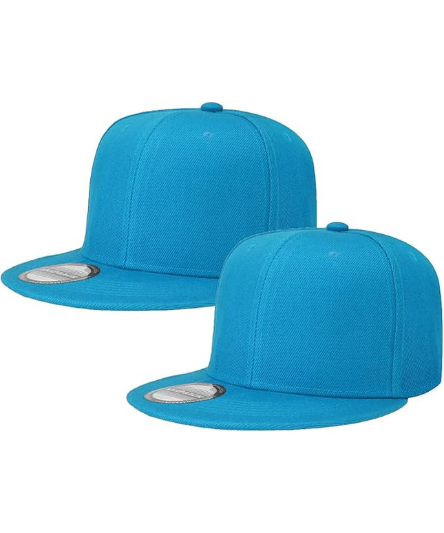 Classic Snapback Hat Cap Hip Hop Style Flat Bill Blank Solid Color Adjustable Size