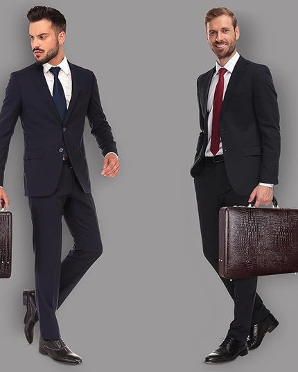 DA LV Full Grain Leather Briefcase for Men - Business Laptop Bag - Imported Handmade Leather Bag - Attache -Men Gifts