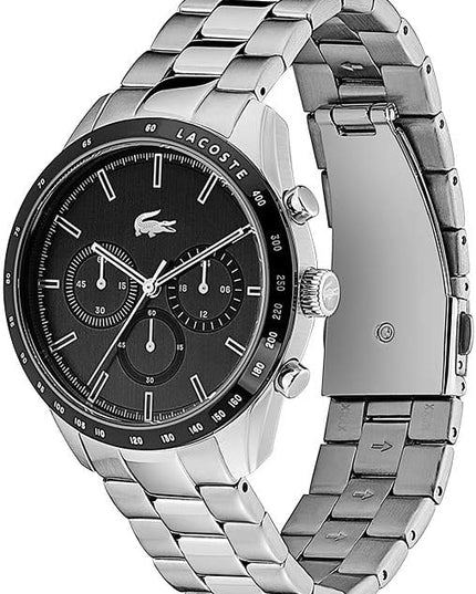Lacoste Boston Men's Chronograph Watch - Classic Stainless Steel - Tachymeter - Water Resistant up to 5ATM/50 Meters - Modern Design for Him - 42mm