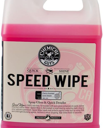 Chemical Guys Speed Wipe Quick Detailer - High Gloss, Streak-Free Shine, Detail Spray for Cars, Trucks, Motorcycles, RVs, and More, Safe on Paint, Glass, Wheels, and Trim, Cherry Scent, 128 fl oz
