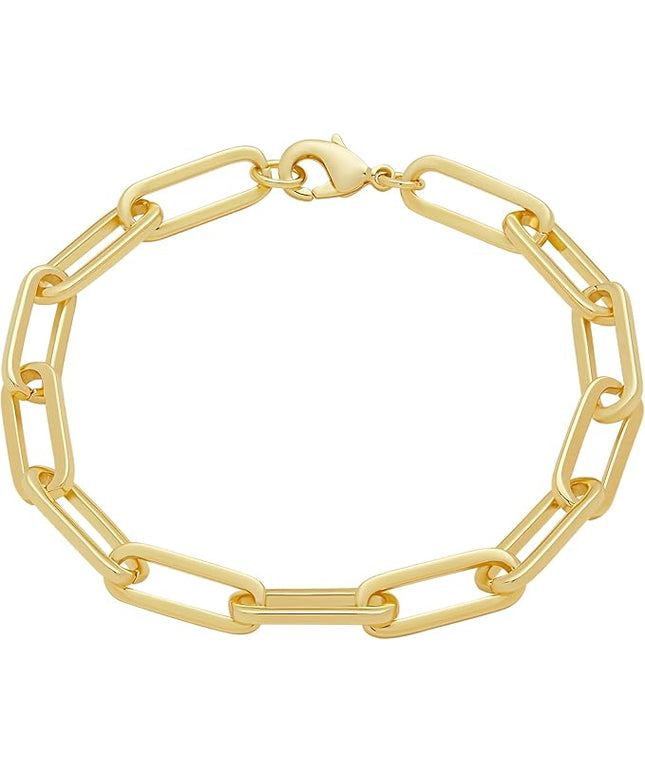 Amazon Essentials 14k Gold Plated or Silver Plated Chunky Chain Link Bracelet 7.5"