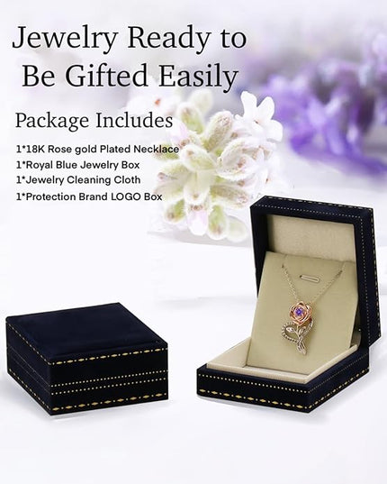 LAVALE Heart Birthstone Necklace for Women, Ideal Anniversary Birthday Gifts for Women Wife Girlfriend Her, Amazing Valentine's day Gift for Mom Women