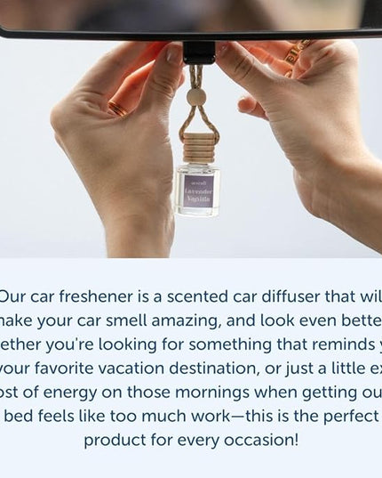 C&E Craft Co Hanging Car Air Freshener Diffuser 2 Pack, Long Lasting Fragrance Oil Car Freshener, Glass Bottle Auto Air Freshener, Made in USA (Pistachio & Salted Caramel)