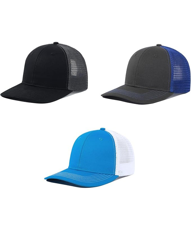 kozinu Unisex Trucker Hats Blank Mesh Snapback Hats Sport Plain Baseball Caps Adjustable Fitted Hat