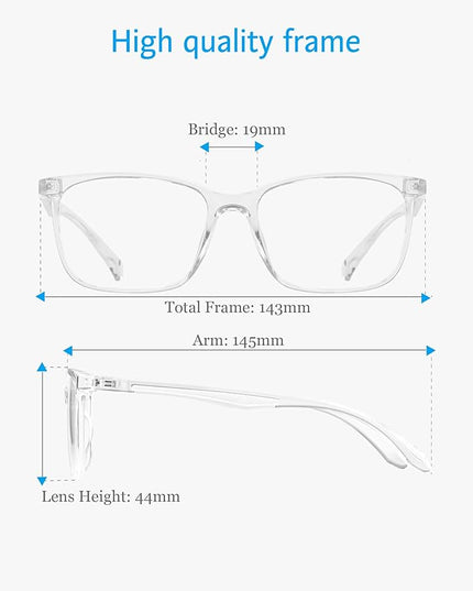 ANRRI Blue Light Glasses Men Women Transparent Blue Light Blocking Computer Glasses Anti Eyestrain Lightweight Clear Frame