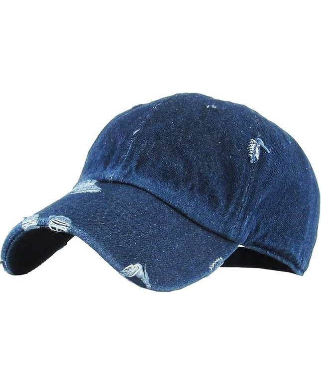 KBETHOS Vintage Washed Distressed Cotton Dad Hat Baseball Cap Adjustable Polo Trucker Unisex Style Headwear
