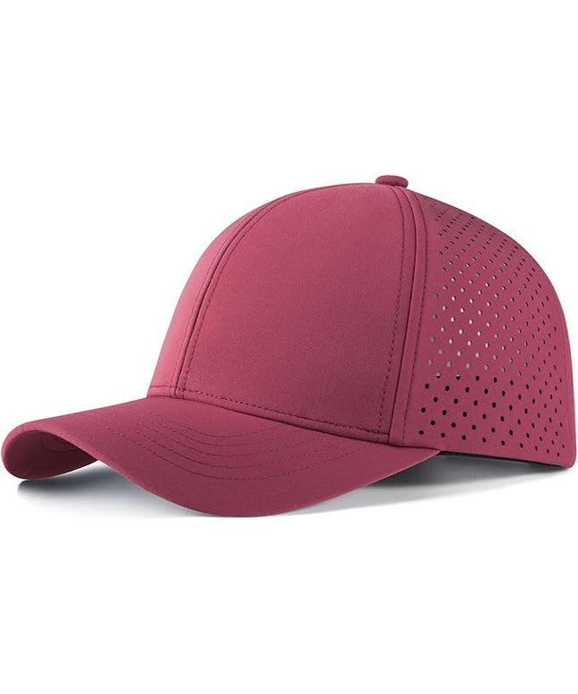 VOBOOM Men Quick Dry Baseball Cap Laser Cut Mesh Ball Curved Brim Snapback Hat
