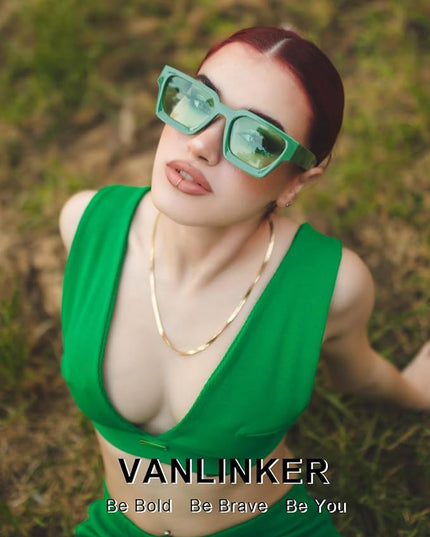 VANLINKER Thick Square Sunglasses for Men Women Retro Chunky Rectangle Shades UV400 Protection VL9731