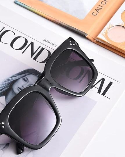 Vintage Women Oversized Sunglasses Designer Luxury Square Sun Glasses UV400 Protection Flat Lens