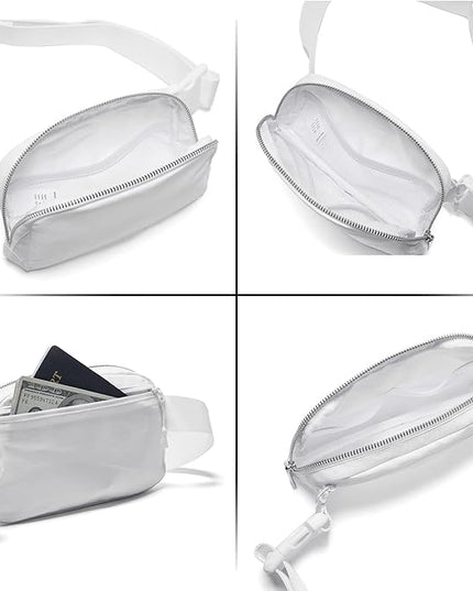 Belt Bag for Women Fanny Pack Crossbody Bags for Women Fashion Waist Packs with Adjustable Strap Gifts for Teenage Girls Women Men (White)