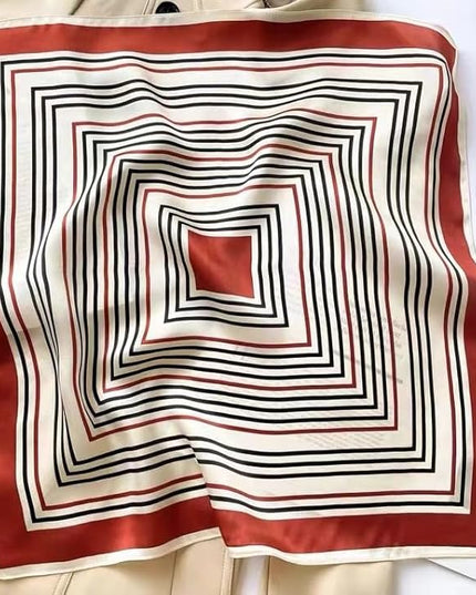 ANDANTINO 100% Pure Mulberry Silk Small Square Scarves -21'' x 21''- Digital Printed Neckerchief –Women Men Lightweight Scarf