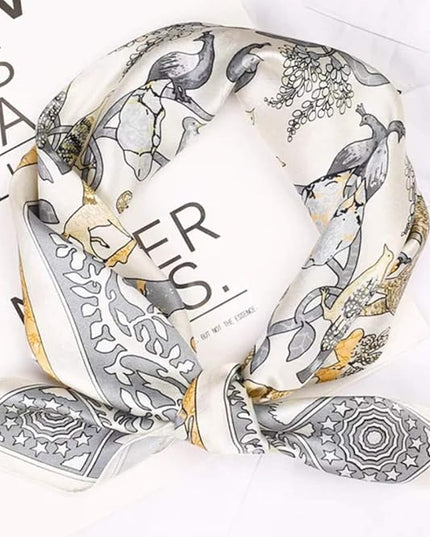 ANDANTINO 100% Real Mulberry Silk Scarf -21'' x 21''- Lightweight Neckerchief –Women Men Small Square Digital Printed Scarves