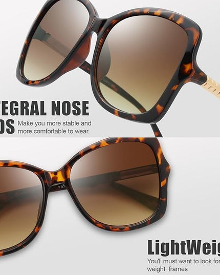 The Fresh Women's Oversized Square Jackie O Cat Eye Hybrid Butterfly Fashion Sunglasses - Exquisite Packaging