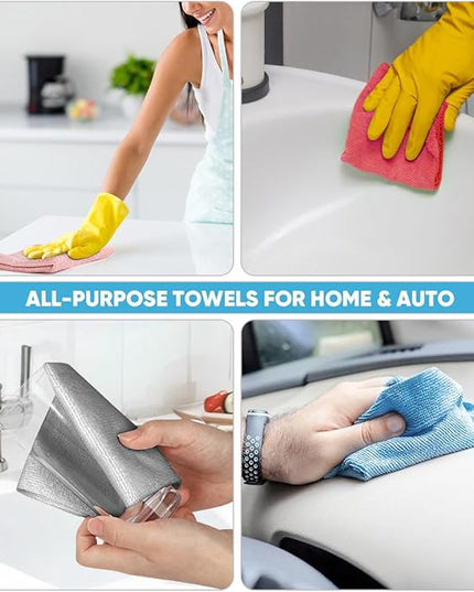 AIDEA Microfiber Cleaning Cloth Roll, 75PK Red, Reusable Paper Towels Tear Away Cloth, Microfiber Towels Washable Shop Rags, Lint Free Cleaning Rags for House, Kitchen, Window, 11.5"×11.5"