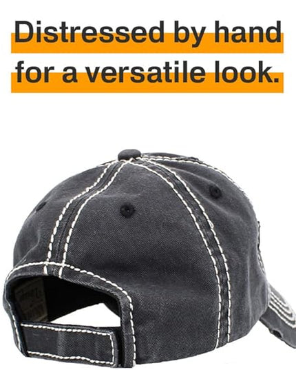 KBETHOS Vintage Washed Distressed Cotton Dad Hat Baseball Cap Adjustable Polo Trucker Unisex Style Headwear
