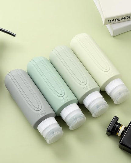 Travel Bottles for Toiletries, Large 6oz Oversize Containers, BPA Free Leak Proof Tubs Refillable Liquid Traveler Accessories with Toiletry Bag for Cometic Shampoo and Lotion Soap (4 Pack)