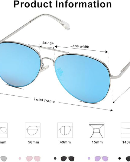 SOJOS Classic Aviator Sunglasses for Women Men Metal Frame Spring Hinges SJ1030