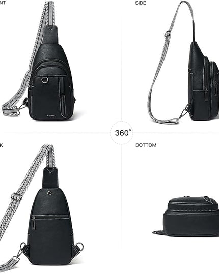 7L Sling Bag for Women Men Leather Small Sling Backpack Daypack Anti Theft Fanny Pack Crossbody Purse Travel