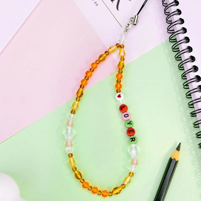 Marble Beaded Phone Wrist Strap, Cellphone Lanyard with Tether Tab, Hands-Free Wristlet Bracelet