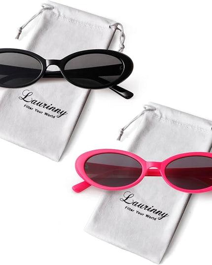 90s Sunglasses for Women Men Retro Small Oval Sunglasses