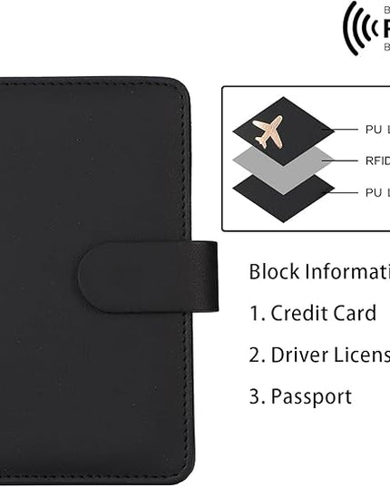 Melsbrinna Rfid Passport Holder for Travel women/Men, Cute Passport Wallet Rfid Blocking Card Slots, Rfid Passport Cover/CaseTravel Wallet, Passport Book Holder (1, Black)