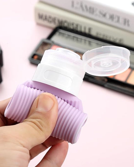 Travel Bottles for Toiletries, Tsa Approved 3oz Portable Travel Bottles, BPA Free Leak Proof Squeezable Silicone Travel Size Containers, Travel Accessories with Clear Toiletry Bag (4 Pack)