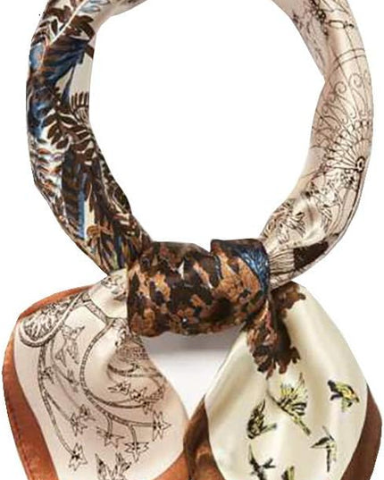 ANDANTINO 100% Real Mulberry Silk Scarf -21'' x 21''- Lightweight Neckerchief –Women Men Small Square Digital Printed Scarves
