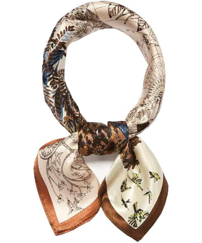 ANDANTINO 100% Real Mulberry Silk Scarf -21'' x 21''- Lightweight Neckerchief –Women Men Small Square Digital Printed Scarves