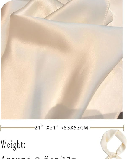 100% Mulberry Silk Scarf for Women Hair Lightweight Square Neckerchief Wrap For Head Scarves 21"